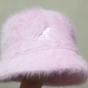 KANGOL furry pink bucket hat